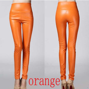 winter Women legging skinny PU leather pencil Leggings