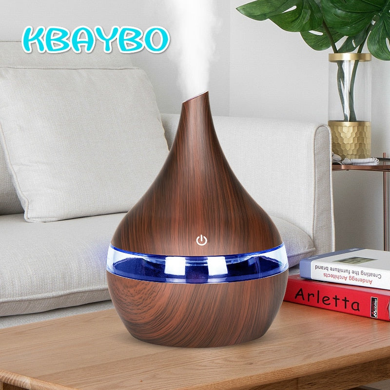 300ml USB Electric Aroma air diffuser wood Ultrasonic