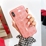 Lovebay Diamond Texture Case For iPhone 6 6s 7 8 Plus X XR XS Max