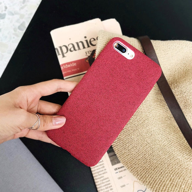 Cloth Texture Soft case For iphone 7 Case For iphone 6 6s 7 8 plus X Xs