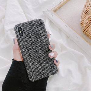 Cloth Texture Soft case For iphone 7 Case For iphone 6 6s 7 8 plus X Xs