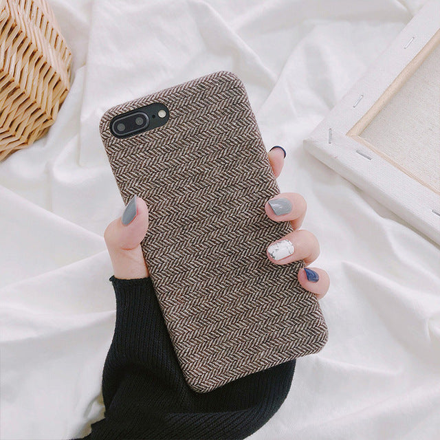 Cloth Texture Soft case For iphone 7 Case For iphone 6 6s 7 8 plus X Xs