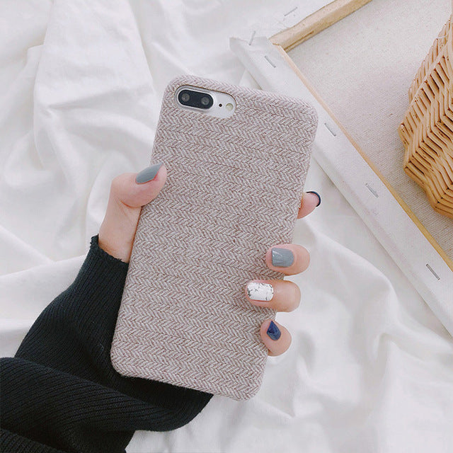 Cloth Texture Soft case For iphone 7 Case For iphone 6 6s 7 8 plus X Xs